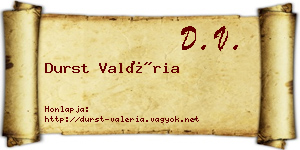 Durst Valéria névjegykártya